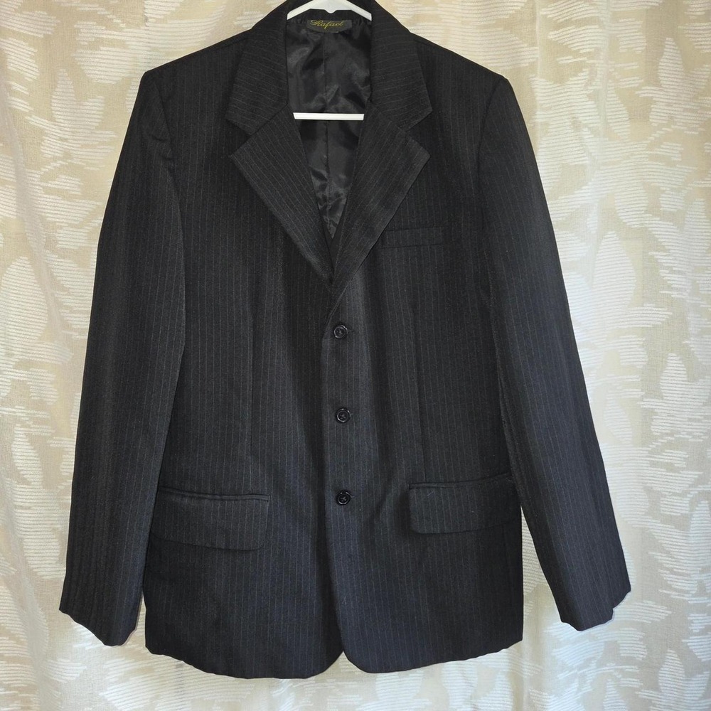 Black Pinstripe Blazer Vest Rafael Boys 18